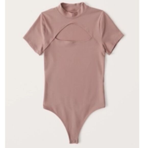 Abercrombie & Fitch size small soft A& F collection mauve pink cut out bodysuit - Picture 1 of 5